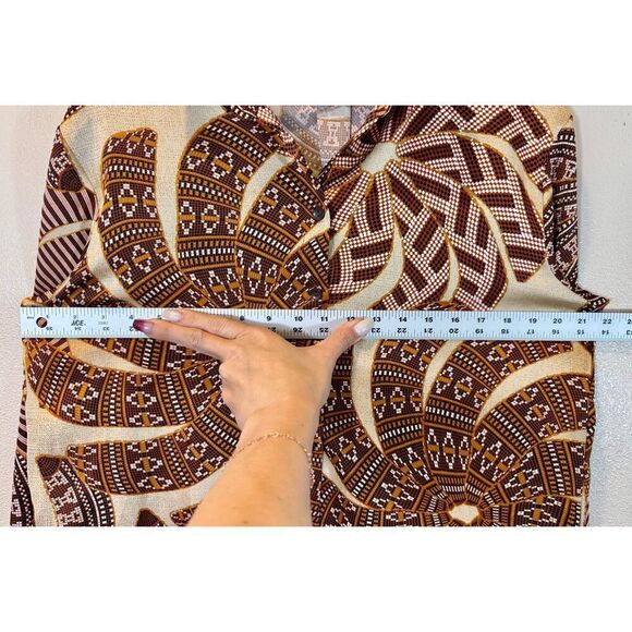 NWOT House of Harlow 1960's Multi Color Disco Print Women's Satin Long Sleeve M - Picture 8 of 9